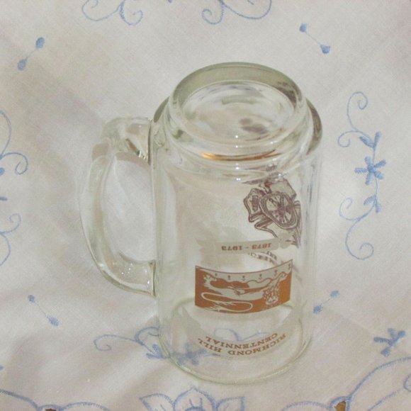 1973 Richmond Hill Fire Department Glass Beer Mug Centennial Vintage - Picture 4 of 6